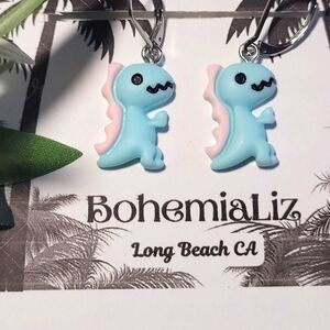 boho earrings 678#mfs Dinosaur earrings Pastel & bold dinosaurs in fierce colors